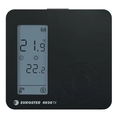 Euroster Термостат 4020TXC6B чёрный беспроводной (работает с модулем Euroster C6RX)