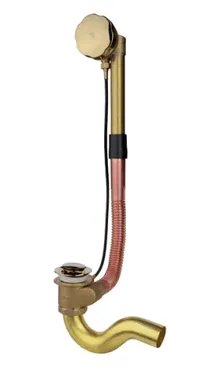 Сифон для ванны ПОЛУАВТОМАТ 11/2"х40 прямоток, с тросом, Латунь Timo 8003gold