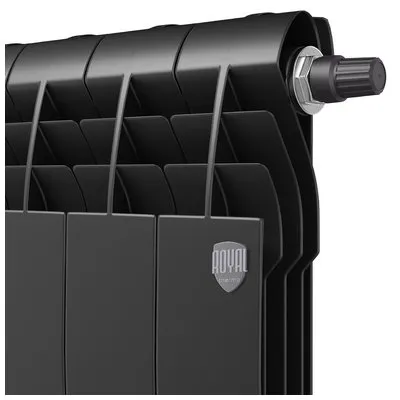 Радиаторы Royal Thermo BiLiner 350 Noir Sable VDR биметаллические, чёрные нижнее правое подключение