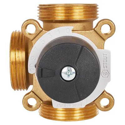 Смесительный клапан 3-ходовой с наружной резьбой НАР 1"х1 1/2" Kvs=8 м³/час Stout SVM-0013-012501