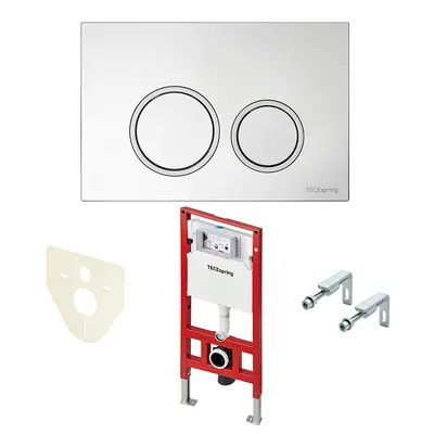 Инсталляция для унитаза Tece TECEspring 4 в 1 с панелью смыва TECEspring R Хром глянец S401101