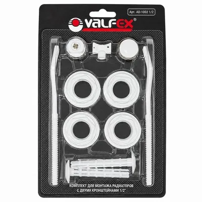 Комплект пробок для монтажа радиаторов 1/2" Valfex с 2-мя кронштейнами, AD-1002 1/2