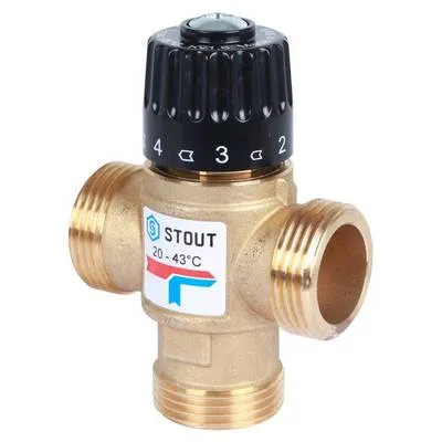 Термостатический клапан с боковым смешением 1" НАР Kvs=1,6 м³/час Stout SVM-0120