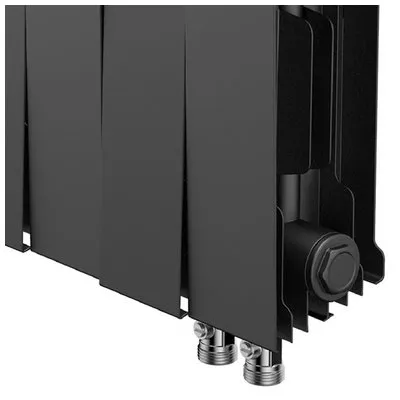 Радиаторы Royal Thermo PianoForte 200 Noir Sable VDR биметаллические, чёрные нижнее правое подключение