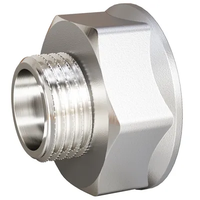 Переходник латунный внутренняя/наружная резьба никелированный LD Pride