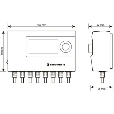 Контроллер отопления Euroster 12М погодозависимый для управления трёхходовым клапаном