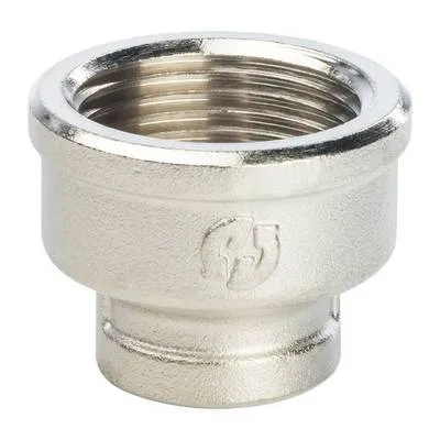 Муфта латунная переходная внутренняя резьба никелированная Stout