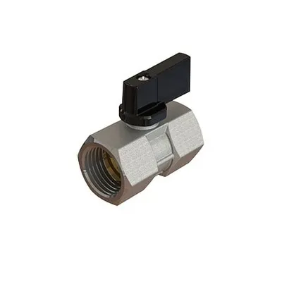 Кран шаровой латунный вн-вн резьба 1/2" ручка-флажок, никель Elsen Mini EV92.1212