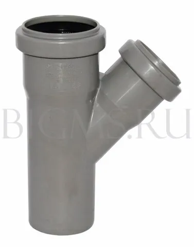 Тройник для внутренней канализации Ø50х40/45° серый HT Ostendorf 112210