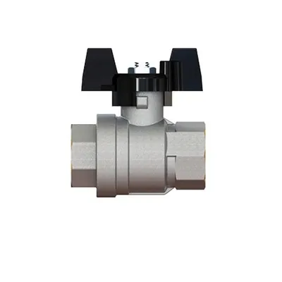 Кран шаровой латунный вн-вн резьба, ручка-бабочка, усиленный, никель Elsen Strong T