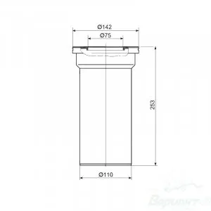 Труба фановая Ø100х250 мм прямая АНИ пласт W1220