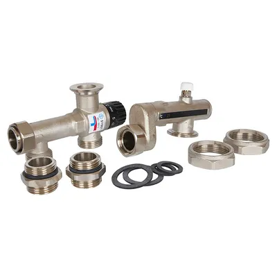 Смесительный узел для тёплого пола (без насоса) Никель Stout SDG-0120-005010