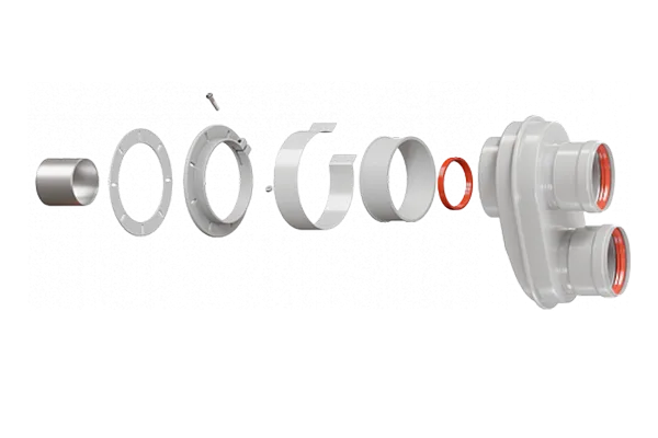 Адаптер дымохода разделительный моноблочный универсальный Ø80 Royal Thermo RTF04.030