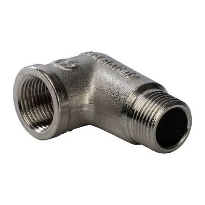 Угол латунный внутренняя/наружная резьба никелированный Stout