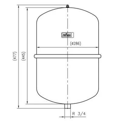 Бак расширительный для отопления Reflex N 25 л серый 8206301