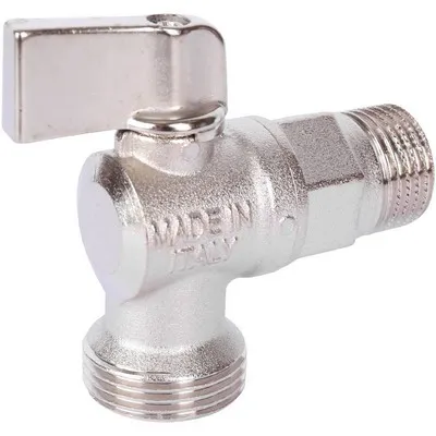 Кран шаровой для сантехнических приборов с наружной резьбой 1/2"х3/4" угловой флажок Никель Stout SVB-0059-001234