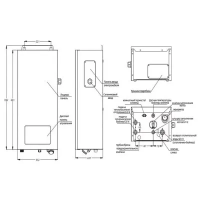 Котёл электрический настенный Mizudo EB M12EH 12 кВт однофазный MZEB1214EHO
