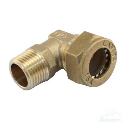 Угол комбинированный для гофрированной трубы с наружной резьбой Lavita