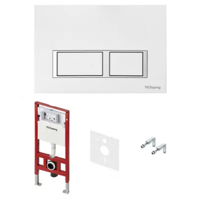 Инсталляция для унитаза Tece TECEspring 4 в 1 с панелью смыва TECEspring V Белый глянец S955203