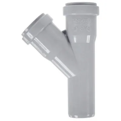 Тройник для внутренней канализации Ø40х40/45° серый Политэк 204045Политэк