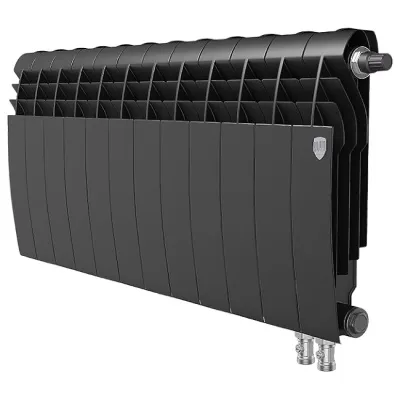 Радиаторы Royal Thermo BiLiner 350 Noir Sable VR биметаллические, чёрные нижнее правое подключение