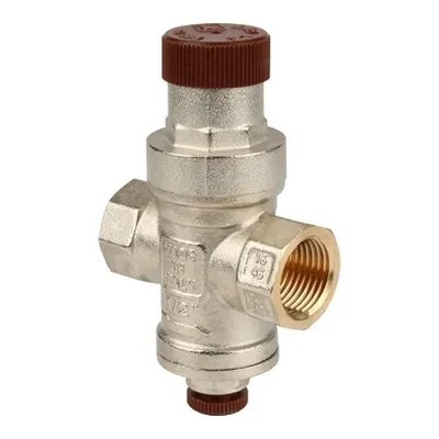 Регулятор давления воды ВВ 1/2" Ру=1-4 бар с отводом под манометр никель Itap 3610012
