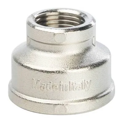 Муфта латунная переходная внутренняя резьба никелированная Stout