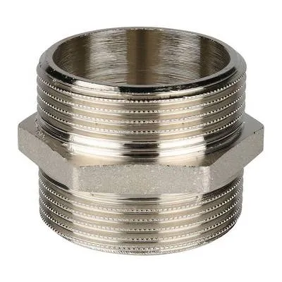 Ниппель латунный наружная резьба никелированный Stout