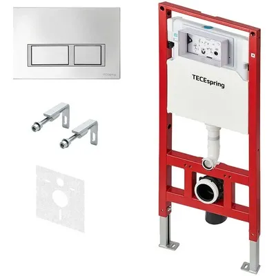 Инсталляция для унитаза Tece TECEspring 4 в 1 с панелью смыва TECEspring V Хром глянец S955201