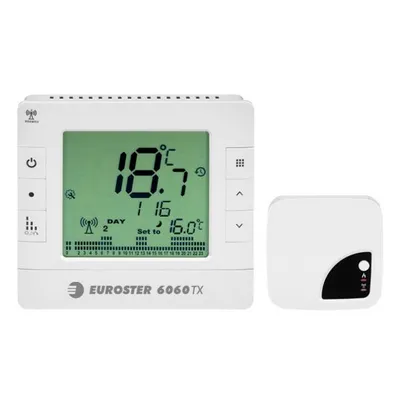 Euroster Термостат с недел. програм. упр. 6060 TXRX белый беспроводной