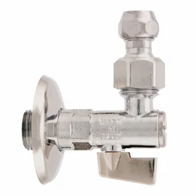 Кран шаровой для сантехнических приборов  с фильтром и шарнирным соединением 1/2"хМ10 угловой флажок Хром Itap 3860012