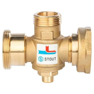 Антиконденсационный смесительный клапан НГ-НАР-НАР 1 1/2"х1 1/2"х1" Kvs=3,2 м³/час Stout SVM-0050
