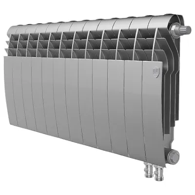 Радиаторы Royal Thermo BiLiner 350 Silver Satin VR биметаллический, серебристый нижнее правое подключение