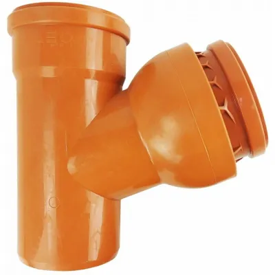 Тройник для наружной канализации Leo Minor Ø110х110/52°-82° с регулируемым углом TN11OR (оранжевый)