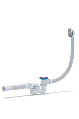 Сифон для ванны ПОЛУАВТОМАТ 11/2"х40/50 клик-клак, плоский с гофротрубой, пластик АНИ пласт EC255
