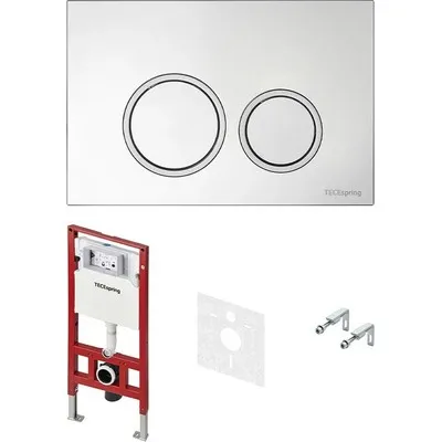 Инсталляция для унитаза Tece TECEspring 4 в 1 с панелью смыва TECEspring R Хром глянец S955101