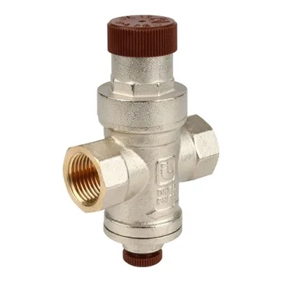 Регулятор давления воды ВВ 1/2" Ру=1-4 бар с отводом под манометр никель Itap 3610012