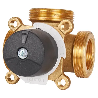 Смесительный клапан 3-ходовой с наружной резьбой НАР 1"х1 1/2" Kvs=8 м³/час Stout SVM-0013-012501