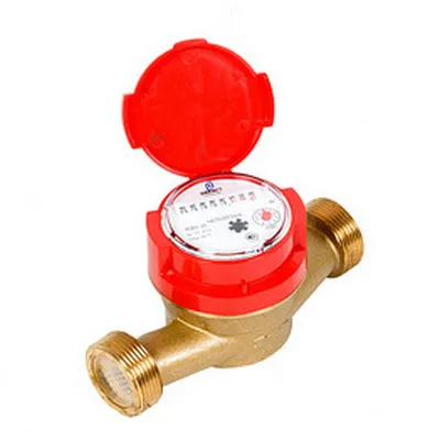 Счётчик для горячей и холодной воды 1/2" 110 мм со сгонами Декаст ОСВУ-15 03-15-01