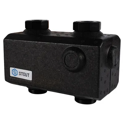 Гидравлическая стрелка вн-НАР резьба 1 1/2"х1 1/2" (3 м³/час) с теплоизоляцией универсальная Stout SDG-0015-004001