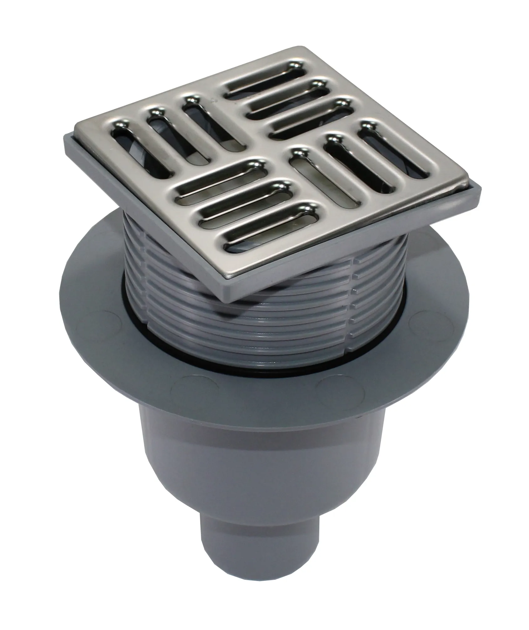 Трап-Сифон вертикальный АНИ пласт Ø50 мм решётка 100х100 мм для тёплых полов TQ5702