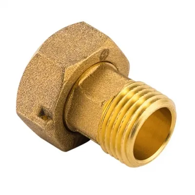 Соединение латунное с НАКИДНОЙ ГАЙКОЙ для счётчика внутренняя/НАРУЖНАЯ резьба ВН 1"х3/4" (цена за комплект 2 шт.) MVI BF.595.0506