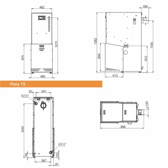 Котёл пеллетный автоматический Zota Pony 15 ZP4931120015
