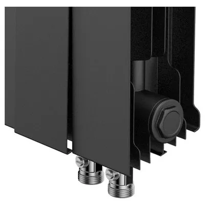 Радиаторы Royal Thermo PianoForte 500 Noir Sable VDR биметаллические, чёрные нижнее правое подключение