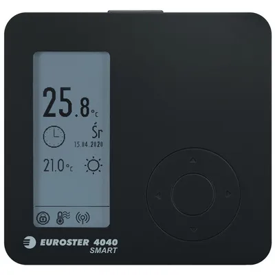 Euroster Термостат с недел. програм. упр. 4040 SMARTB чёрный беспроводной wi-fi