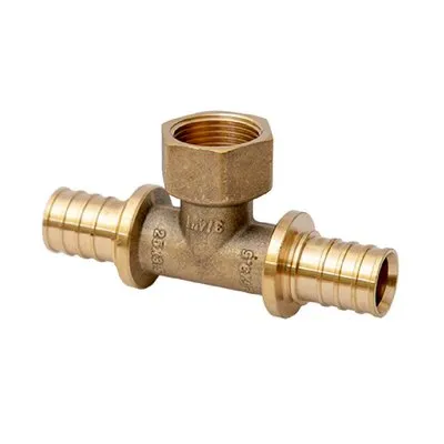 Тройник переходной с внутренней резьбой для труб из сшитого полиэтилена MVI латунь