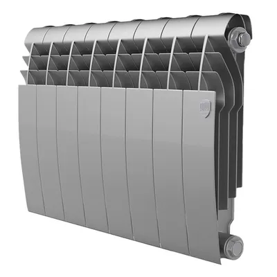 Радиаторы Royal Thermo BiLiner 350 Silver Satin биметаллические, серебристые боковое подключение