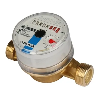 Счётчик для холодной воды 1/2" 110 мм БЕЗ сгонов Itelma WFK20.D110