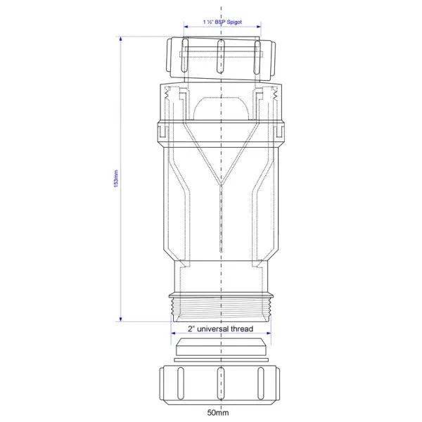 Сифон для раковины сухой 11/2"х50 McAlpine MRNRV50-PB