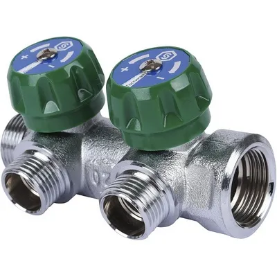 Коллектор Stout 3/4"х1/2" с регулирующими вентилями, Хром